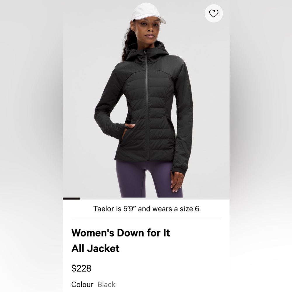 Lululemon Down For it All Jacket Coat